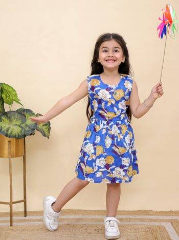 Varnitaa Premium Cotton Frock – Vibrant Floral Charm in Umbrella Cut