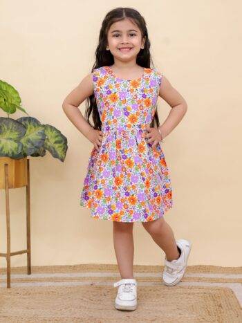 Varnitaa Bloom & Shine Girls’ Floral Cotton Dress – Summer Essential